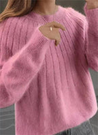Amelia™ | Jersey de lana de cuello redondo y manga larga