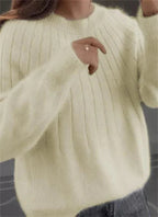 Amelia™ | Jersey de lana de cuello redondo y manga larga
