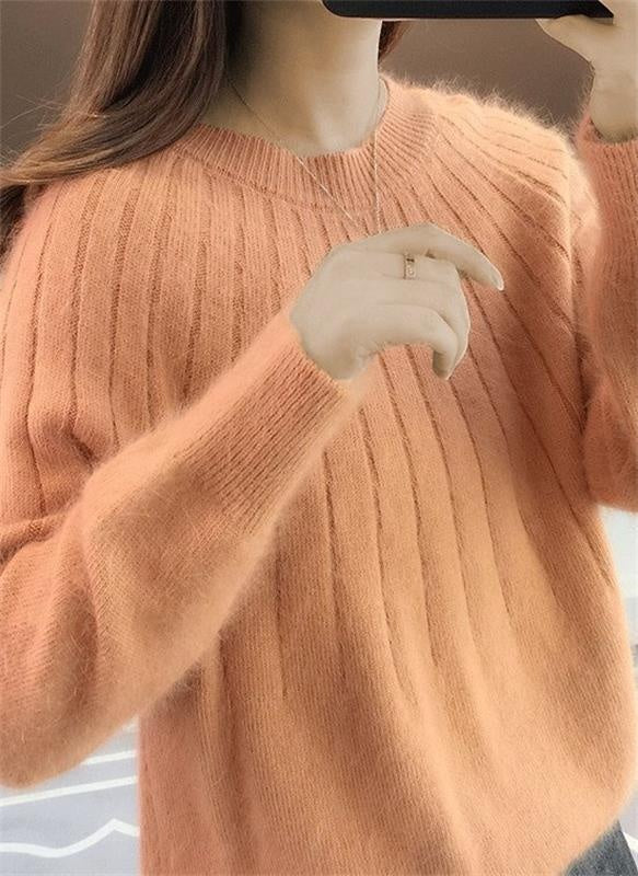 Amelia™ | Jersey de lana de cuello redondo y manga larga