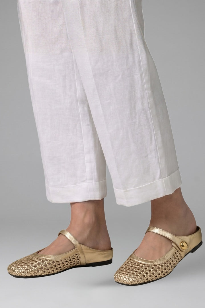 Addison™ | Mules planas trenzadas estilo Mary Jane con tira joya