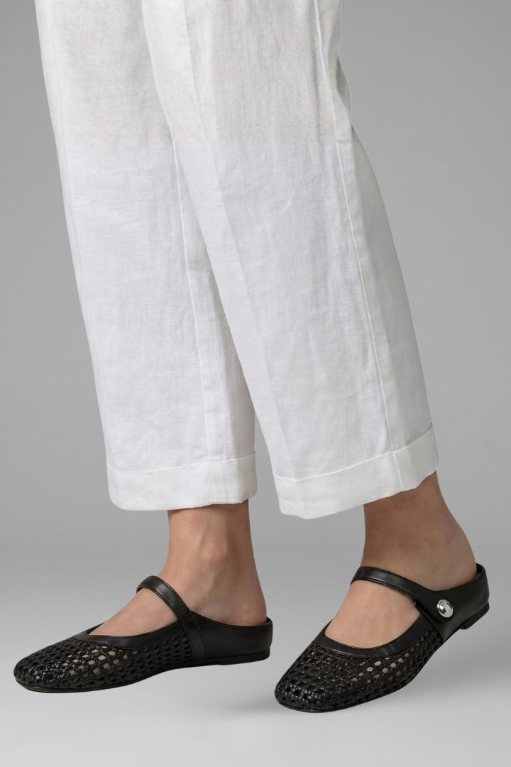 Addison™ | Mules planas trenzadas estilo Mary Jane con tira joya