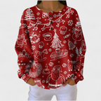Ava™ | Sudadera navideña de manga larga con estampado festivo