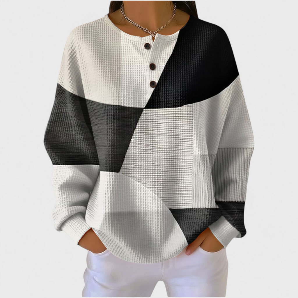 Ava™ | Sudadera navideña de manga larga con estampado festivo