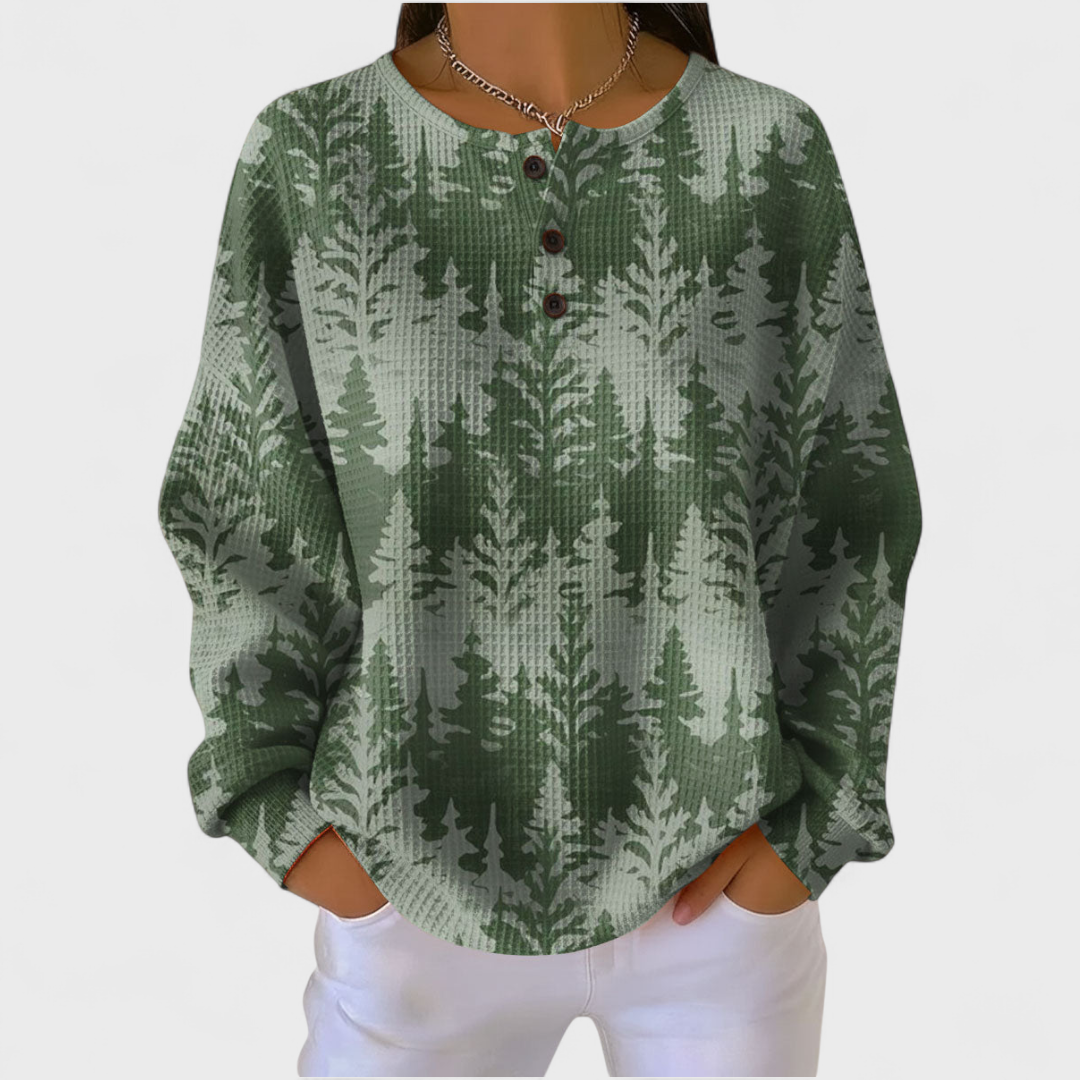 Ava™ | Sudadera navideña de manga larga con estampado festivo