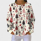 Ava™ | Sudadera navideña de manga larga con estampado festivo