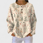 Ava™ | Sudadera navideña de manga larga con estampado festivo
