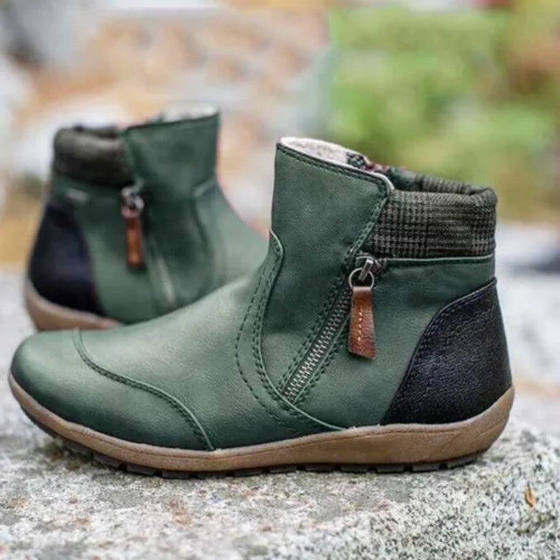 Tessa™ | Botines planos impermeables con cremallera lateral