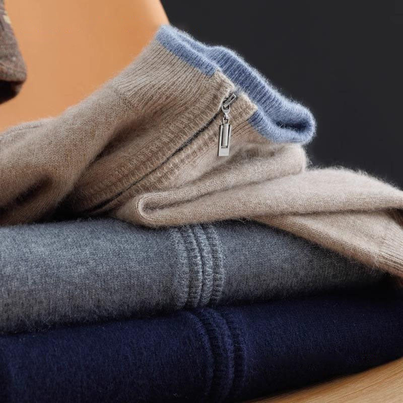 David™ | Jersey de punto con cremallera y cuello acanalado