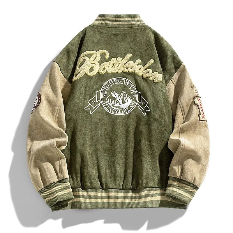 Garrett™ | Chaqueta varsity con parches bordados y botones