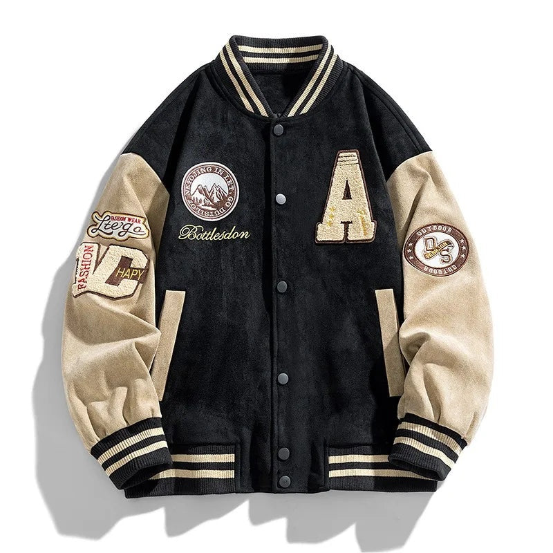 Garrett™ | Chaqueta varsity con parches bordados y botones