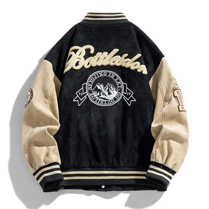 Garrett™ | Chaqueta varsity con parches bordados y botones