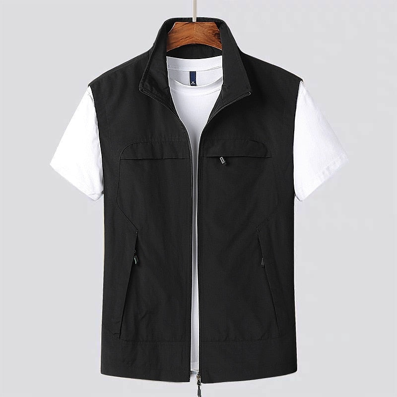 Nicholas™ | Chaleco ligero de hombre con cuello alto y bolsillos