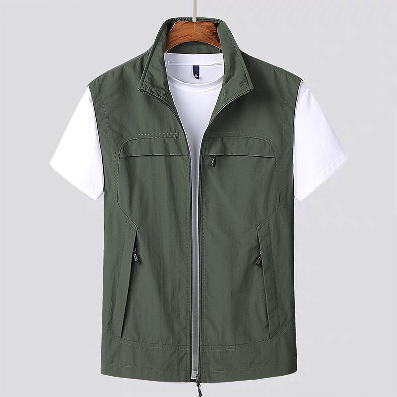 Nicholas™ | Chaleco ligero de hombre con cuello alto y bolsillos