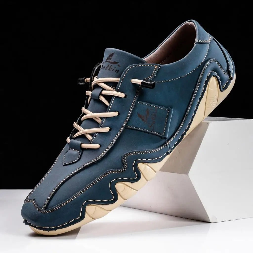 Isaac™ | Zapatos casual de piel con cordones y suela dentada