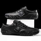 Isaac™ | Zapatos casual de piel con cordones y suela dentada