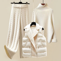 Bella™ | Conjunto de punto de tres piezas con jersey, chaleco y pantalón