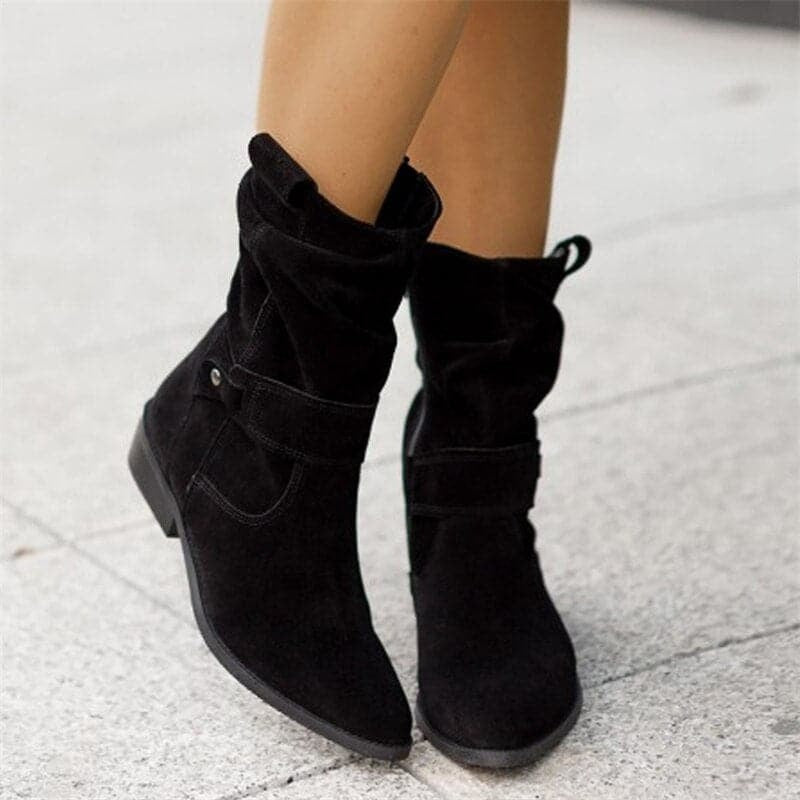 Delaney™ | Botines planos de ante con hebilla