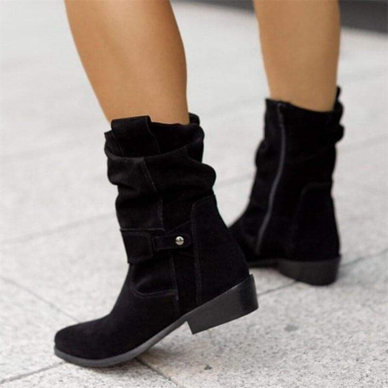 Delaney™ | Botines planos de ante con hebilla