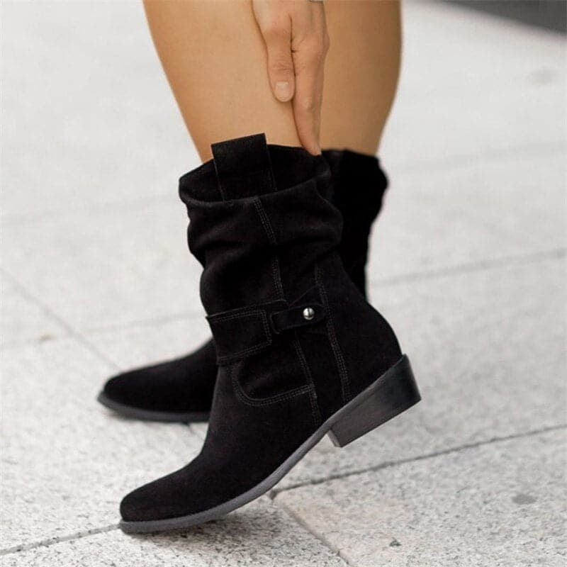 Delaney™ | Botines planos de ante con hebilla