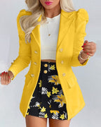 Jenna™ | Conjunto de blazer floral y minifalda