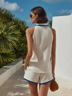 Quinn™ | Conjunto de lino con top halter y pantalón corto
