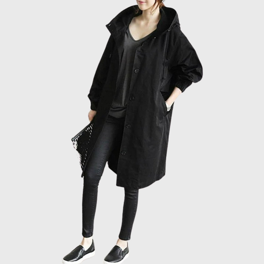 Lillian™ | Parka larga impermeable con capucha y corte amplio