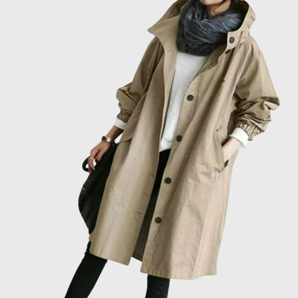 Lillian™ | Parka larga impermeable con capucha y corte amplio