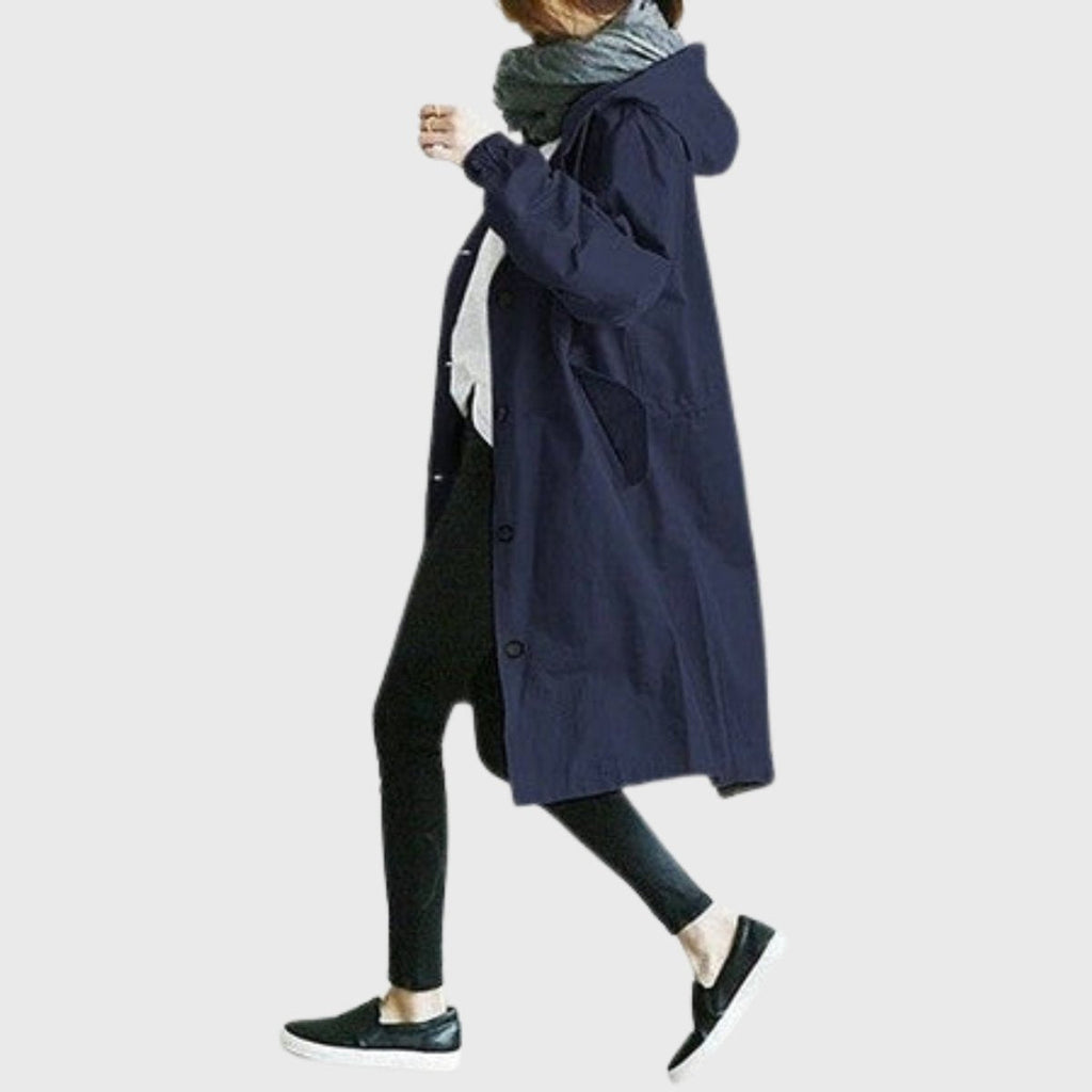 Lillian™ | Parka larga impermeable con capucha y corte amplio