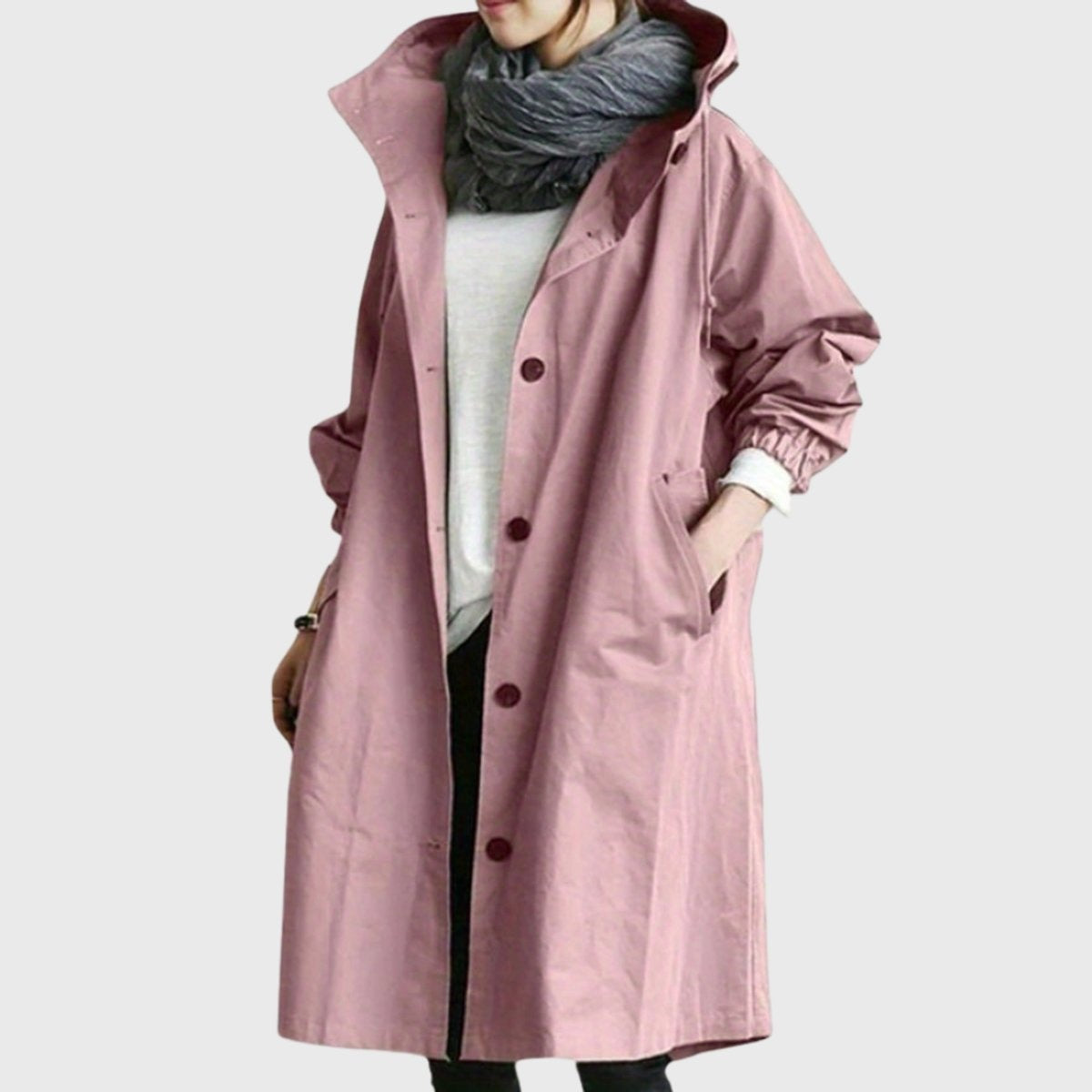 Lillian™ | Parka larga impermeable con capucha y corte amplio