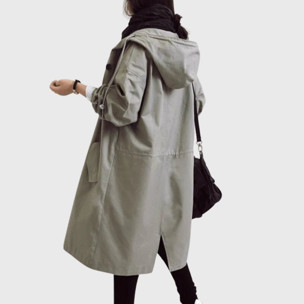 Lillian™ | Parka larga impermeable con capucha y corte amplio