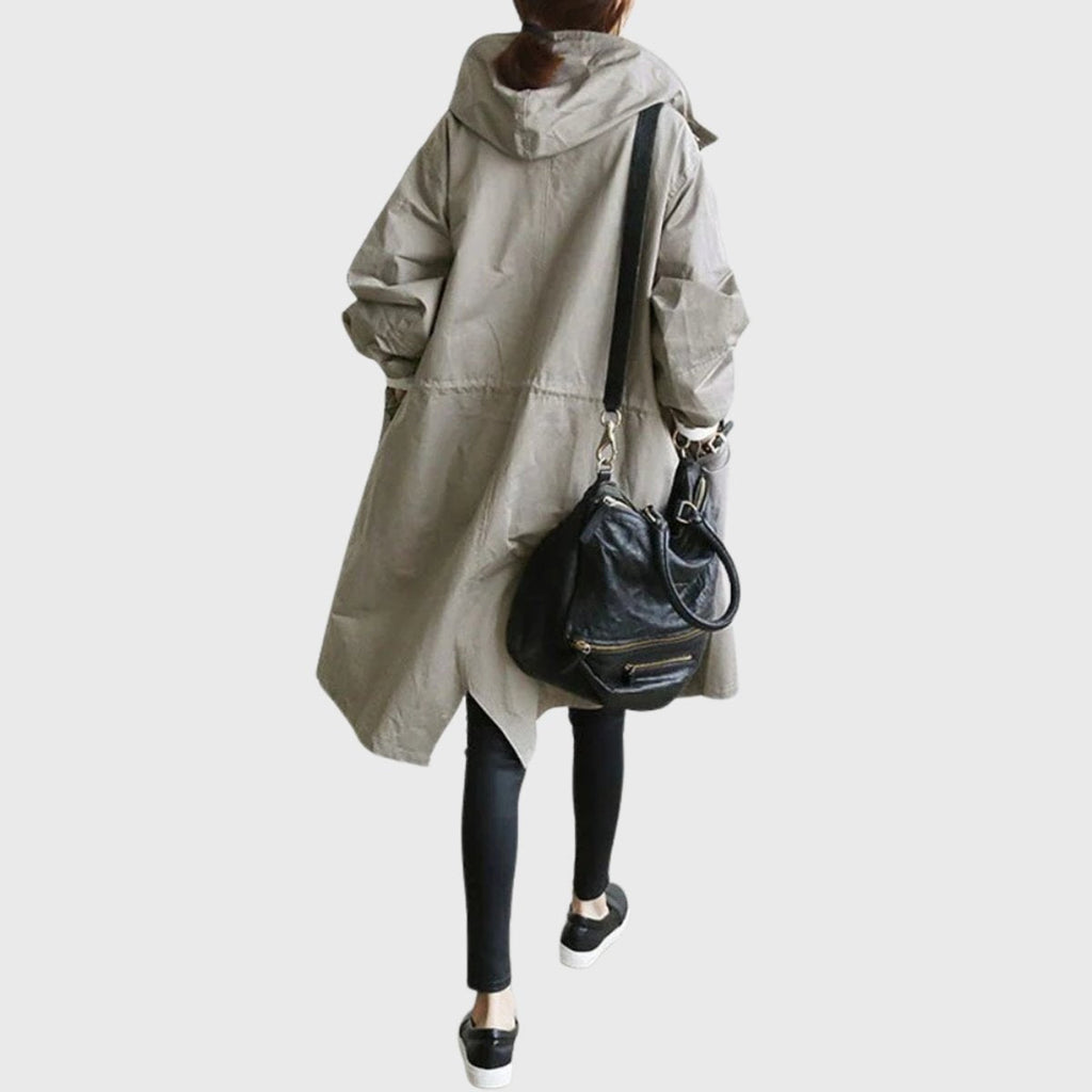Lillian™ | Parka larga impermeable con capucha y corte amplio