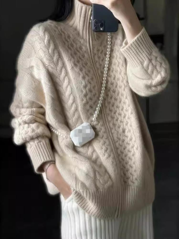Addison™ | Jersey de punto de ochos oversize con cremallera