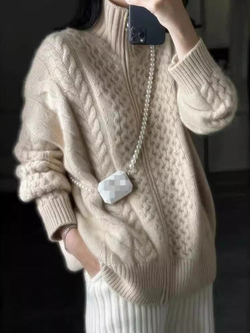 Addison™ | Jersey de punto de ochos oversize con cremallera