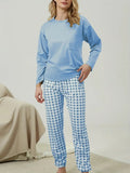 Sadie™ | Pijama de manga larga con pantalón de cuadros