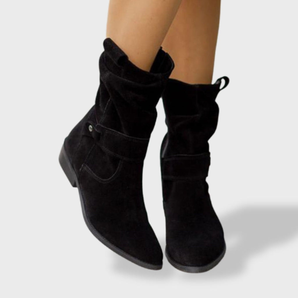 Cecilia™ | Botas camperas slouchy de ante a media caña