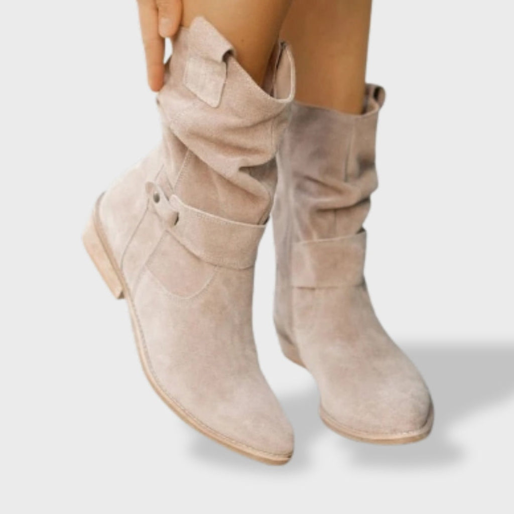 Cecilia™ | Botas camperas slouchy de ante a media caña