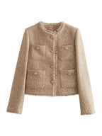 Maggie™ | Chaqueta de tweed corta con botones