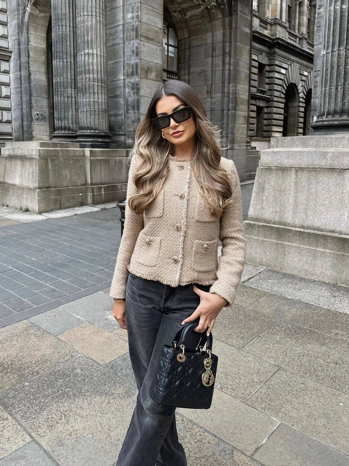 Maggie™ | Chaqueta de tweed corta con botones