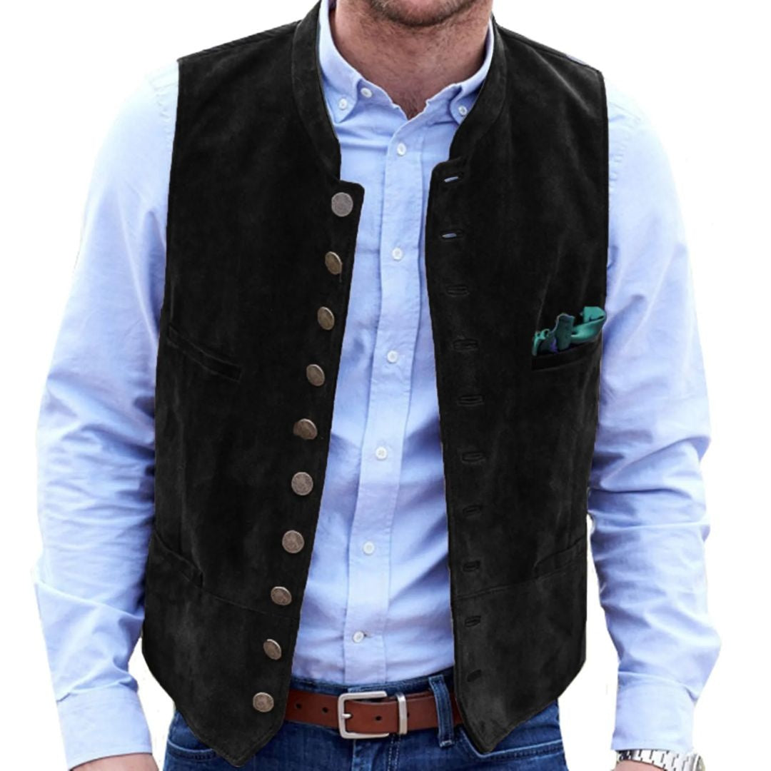 Theodore™ | Chaleco de ante con botones de estilo tradicional
