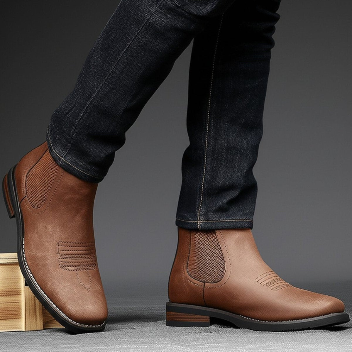 Connor™ | Botas Chelsea de piel sintética con suela de tacón