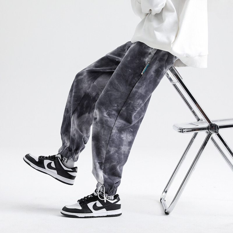 Harvey™ | Jogger de algodón acid wash con puños elásticos