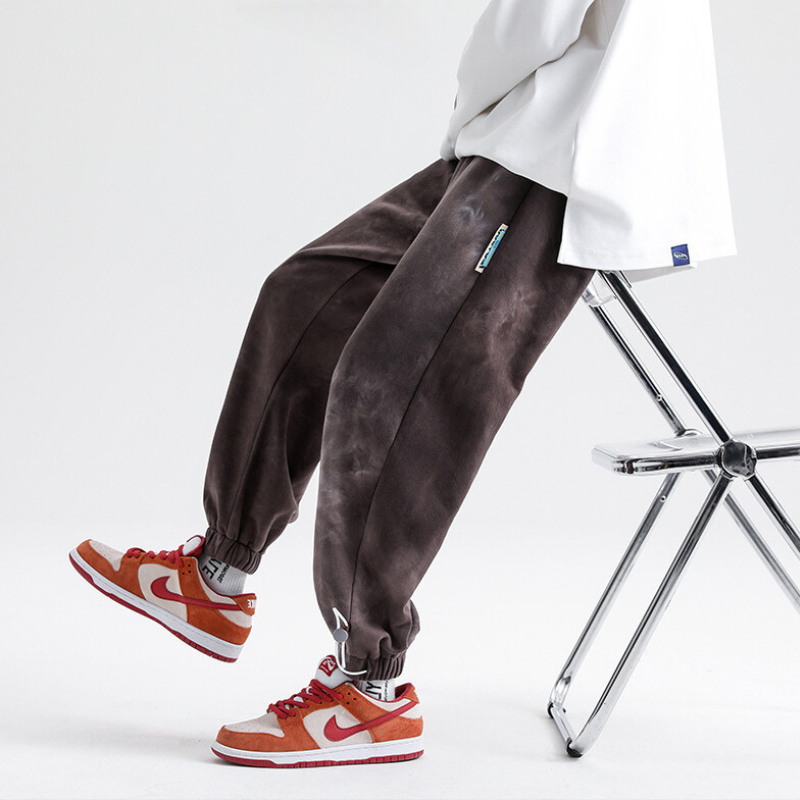 Harvey™ | Jogger de algodón acid wash con puños elásticos