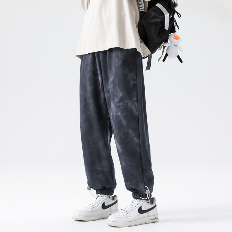 Harvey™ | Jogger de algodón acid wash con puños elásticos