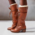 Anna™ | Botas camperas altas de piel con cordones