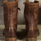 Addison™ | Botas militares de piel con cordones a media caña