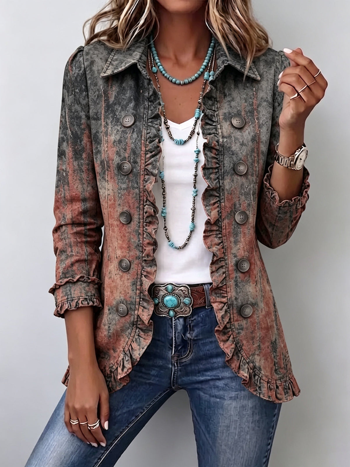 Emma™ | Chaqueta vaquera con estampado de leopardo