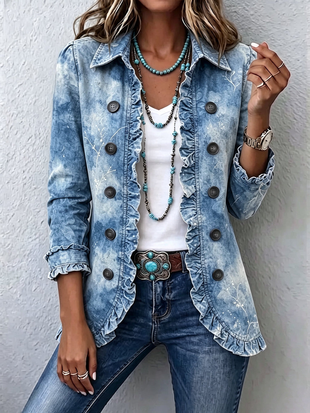 Emma™ | Chaqueta vaquera con estampado de leopardo