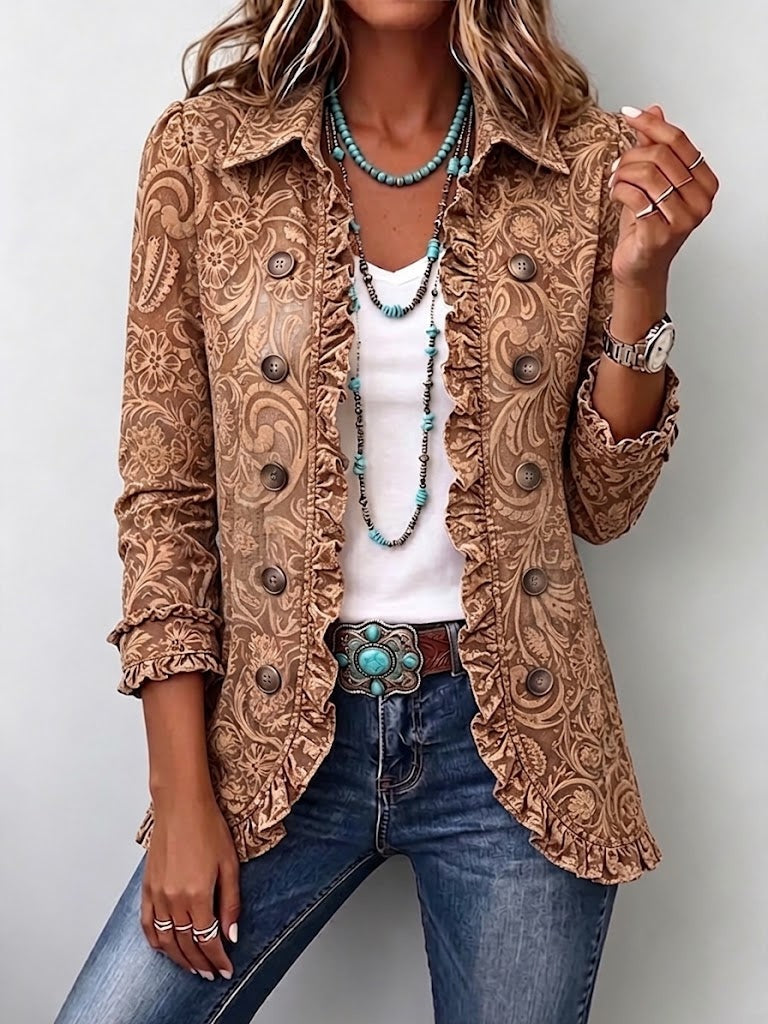 Emma™ | Chaqueta vaquera con estampado de leopardo