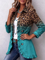 Emma™ | Chaqueta vaquera con estampado de leopardo