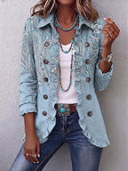 Emma™ | Chaqueta vaquera con estampado de leopardo